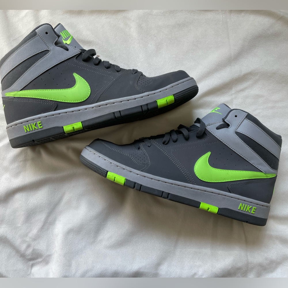 Brand new Nike Prestige IV High. Gray/green. Mens 12.